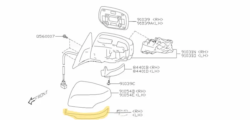 Genuine Subaru Liberty Bs 2015 - 18 Left Passenger Side Mirror Cover Trim Panel 2