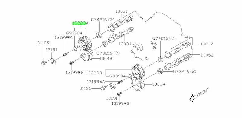 Genuine Subaru Liberty Gt 2006 - 09 Ej255 Right Timing Camshaft Cam Intake Wheel 2