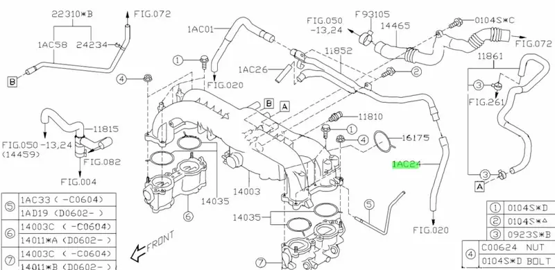 Genuine Subaru Liberty Gt Turbo Ej20x Ej255 03 - 09 Pcv Vacuum Air Oil Hose Pipe 2