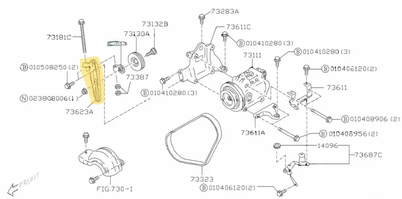 Genuine Subaru Liberty Impreza Sti Forester Outback Ej Belt Tensioner Bracket 2