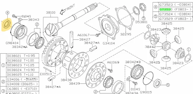 Genuine Subaru Liberty Outback 03 - 09 Front Right Gearbox Cv Transmission Seal 2