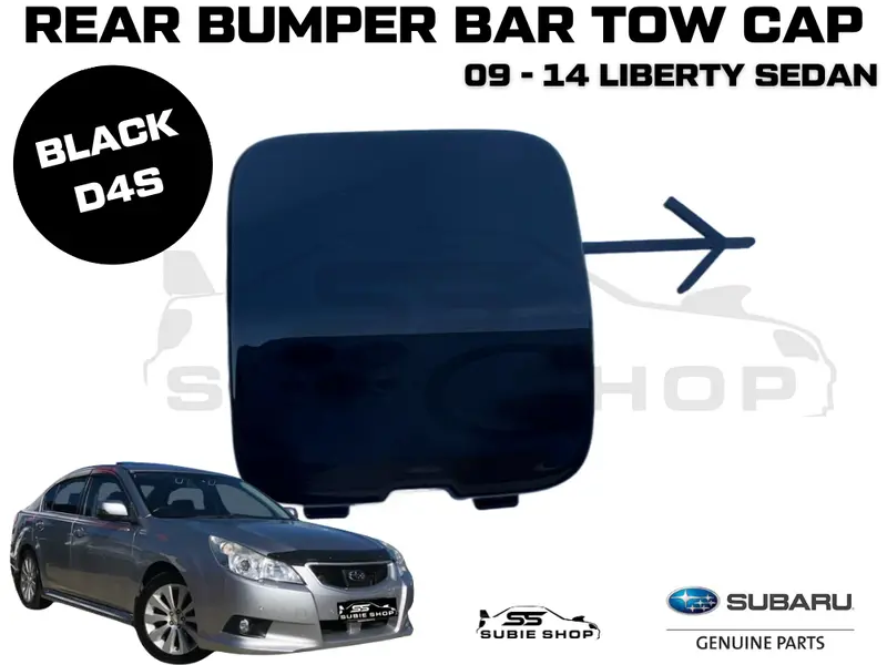 Genuine Subaru Liberty Sedan 09 -14 Rear Bumper Bar Tow Hook Cap Cover Black D4s 1