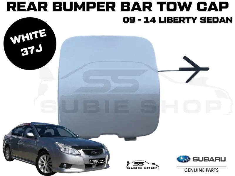 Genuine Subaru Liberty Sedan 09 -14 Rear Bumper Bar Tow Hook Cap Cover White 37J 1