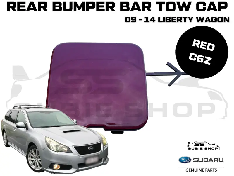 Genuine Subaru Liberty Wagon 09 - 14 Rear Bumper Bar Tow Hook Cap Cover Red C6z 1