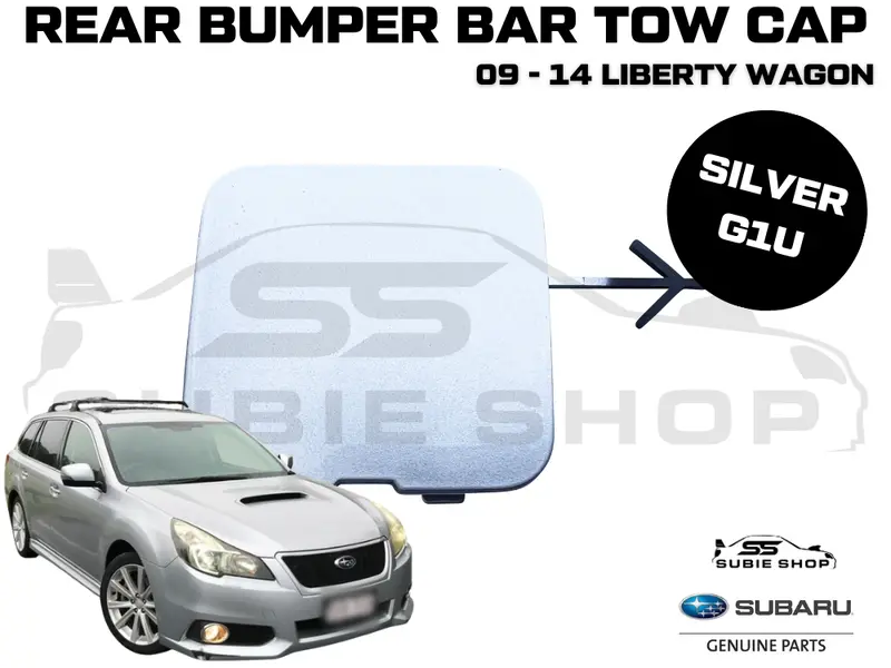 Genuine Subaru Liberty Wagon 09-14 Rear Bumper Bar Tow Hook Cap Cover Silver G1u 1