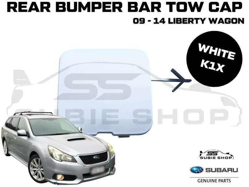 Genuine Subaru Liberty Wagon 09 -14 Rear Bumper Bar Tow Hook Cap Cover White K1x 1