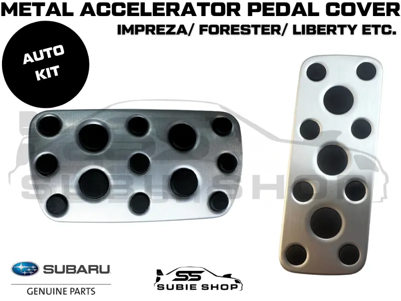 Genuine Subaru Metal Foot Pedal Cover Kit - Automatic Impreza Forester Liberty 1