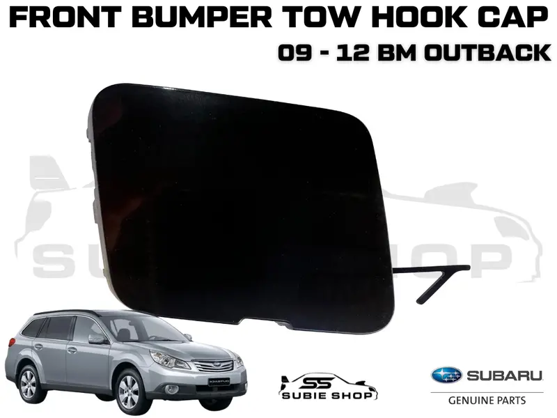 Genuine Subaru Outback Bm 09 - 12 Front Bumper Bar Tow Hook Cap Cover Matt Black 1