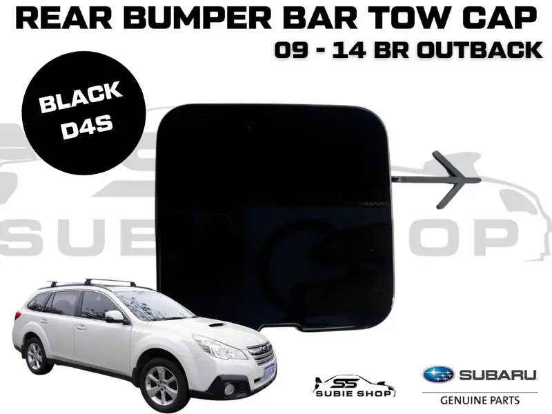 Genuine Subaru Outback Br 09 - 14 Rear Bumper Bar Tow Hook Cap Cover Black D4s 1
