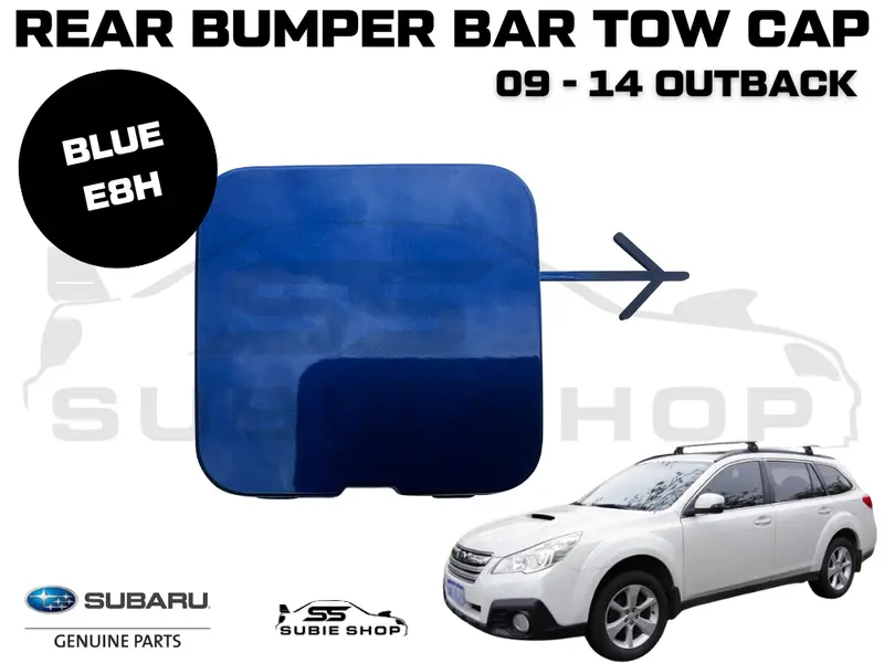 Genuine Subaru Outback Br 09 - 14 Rear Bumper Bar Tow Hook Cap Cover Blue E8h 1