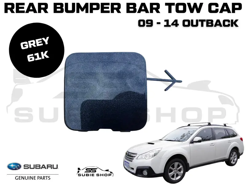 Genuine Subaru Outback Br 09 - 14 Rear Bumper Bar Tow Hook Cap Cover Grey 61K 1