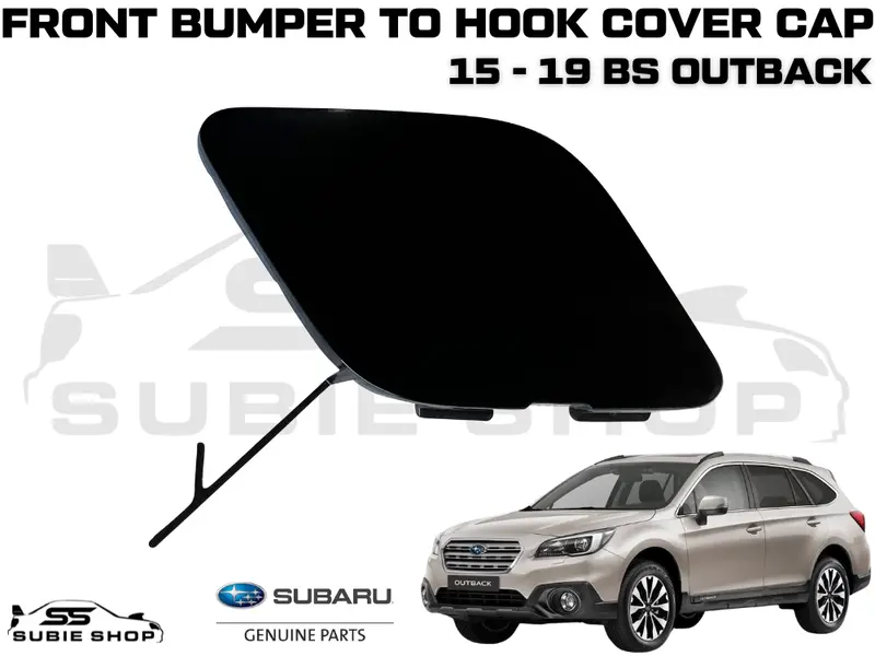 Genuine Subaru Outback Bs 15 - 17 Front Bumper Bar Tow Hook Cap Cover Matt Black 1