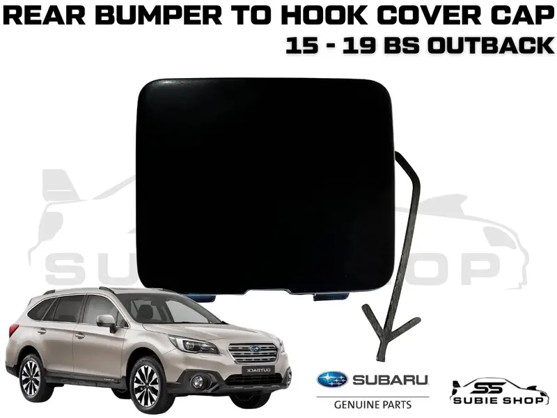 Genuine Subaru Outback Bs 15 - 19 Rear Bumper Bar Tow Hook Cap Cover Matt Black 1
