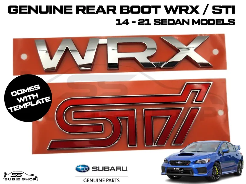 Genuine Subaru Va Wrx Sti 14-21 Sedan Rear Boot Badge Logo Emblem Chrome Letters 1