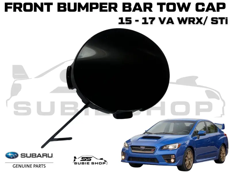 Genuine Subaru Va Wrx Sti 15 - 17 Front Bumper Bar Tow Hook Cap Cover Matt Black 1