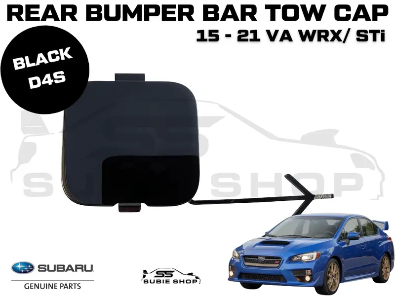 Genuine Subaru Va Wrx Sti 2015 - 21 Rear Bumper Bar Tow Hook Cap Cover Black D4s 1