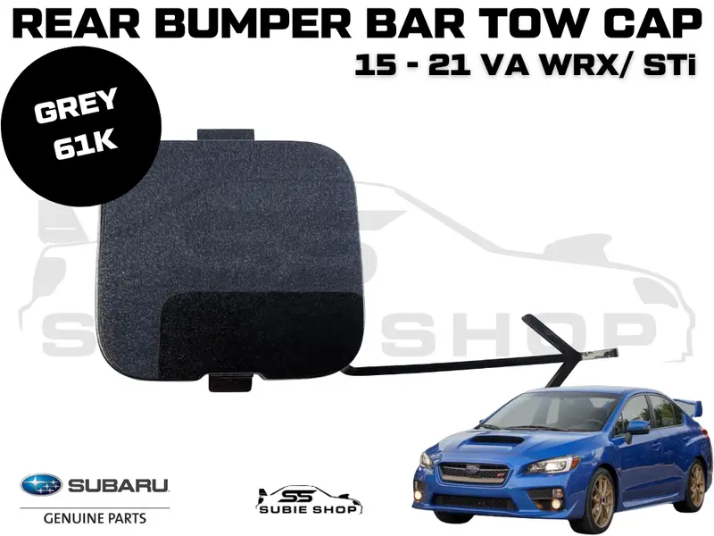 Genuine Subaru Va Wrx Sti 2015 - 21 Rear Bumper Bar Tow Hook Cap Cover Grey 61K 1