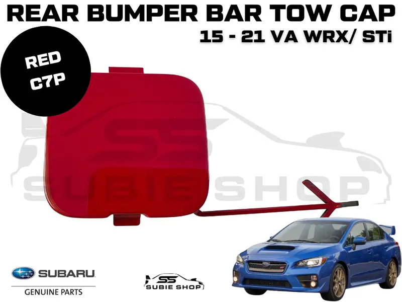 Genuine Subaru Va Wrx Sti 2015 -21 Rear Bumper Bar Tow Hook Cap Cover Red C7p 1