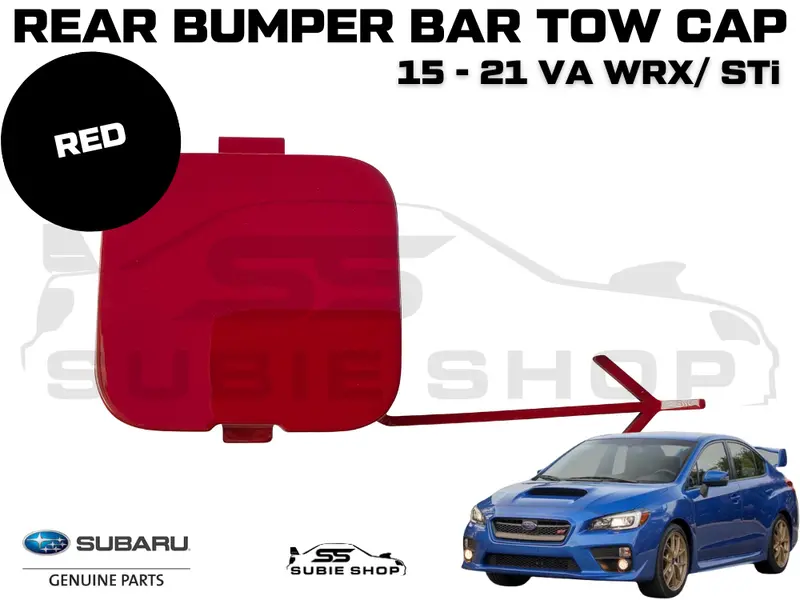 Genuine Subaru Va Wrx Sti 2015 -21 Rear Bumper Bar Tow Hook Cap Cover Red Light 1