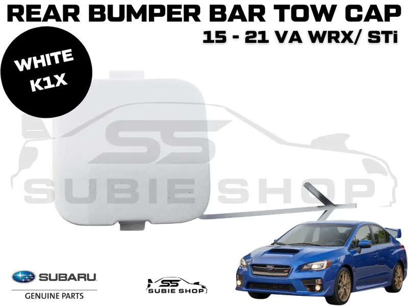 Genuine Subaru Va Wrx Sti 2015 - 21 Rear Bumper Bar Tow Hook Cap Cover White K1x 1