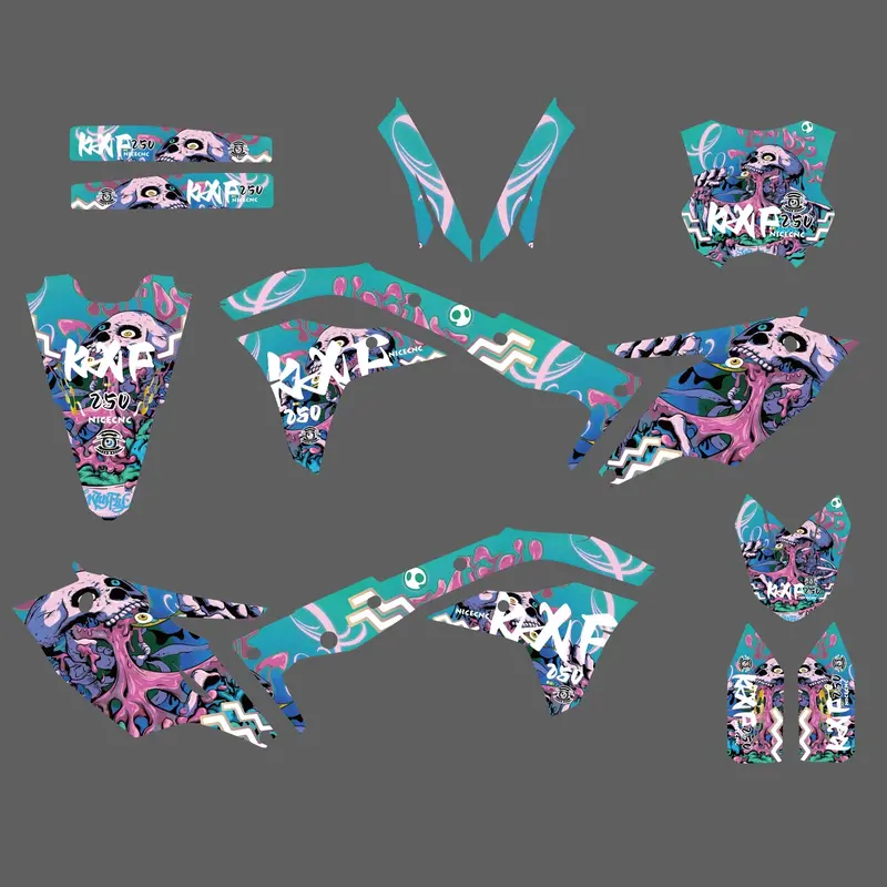 Graphics Kit Fender Decals Fork Stickers For Kawasaki Kx250f Kx 250F 2017-2020 3