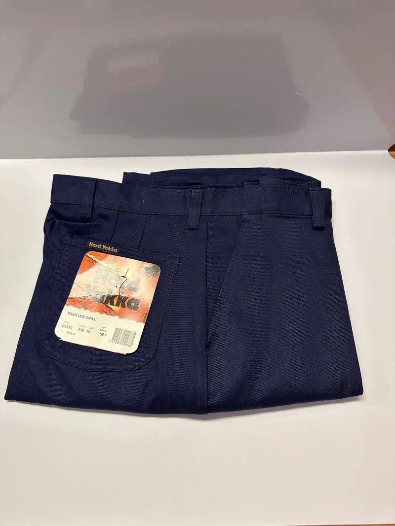 Hard Yakka Cotton Drill Trousers (Navy) Lds Size 16 1