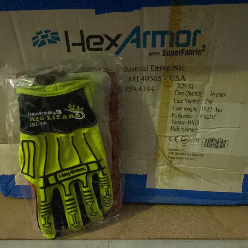 Hexarmor Riglizard Gloves, Case Of 36, Size Xl 1