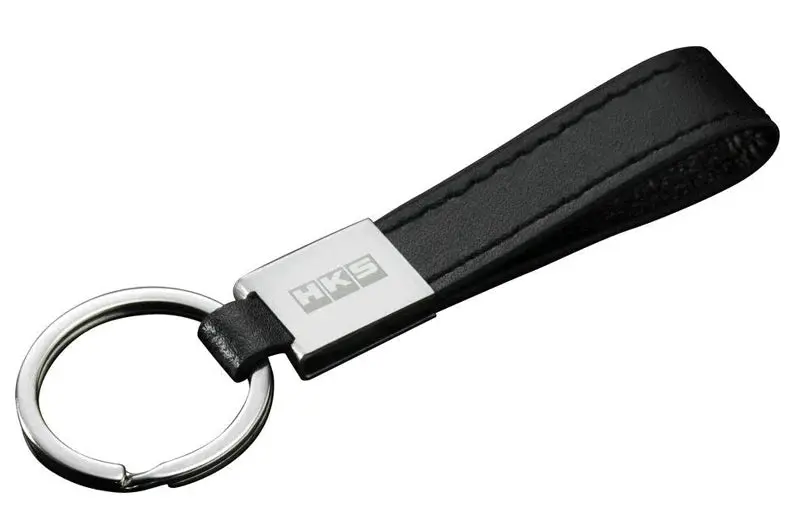 Hks Leather Keyring Black 1