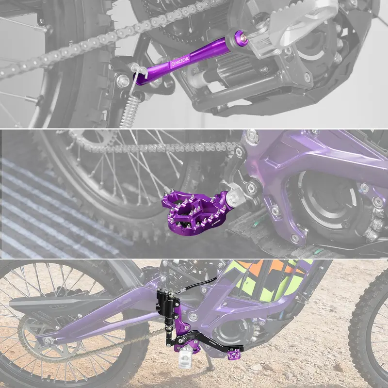 Hydraulic Rear Foot Brake + Extender Footrest + Support Brace For Surron Light Bee X S 2