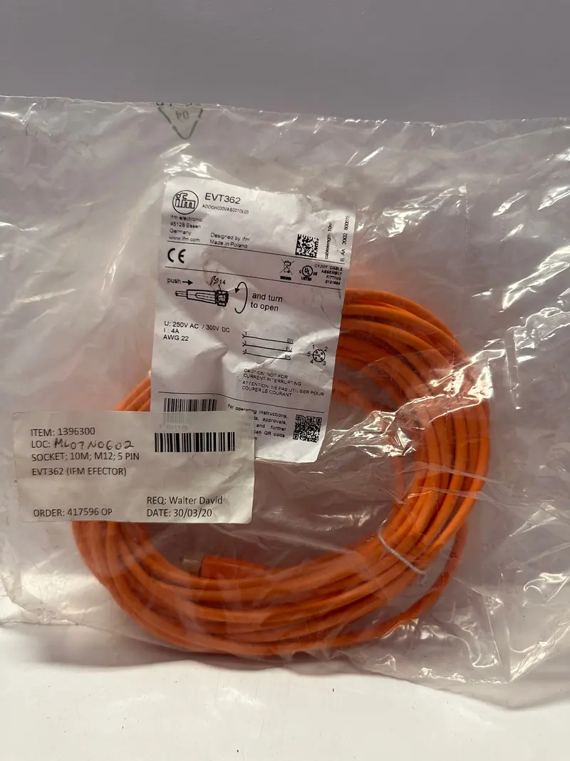 Ifm Evt362 Connecting Cable With Socket (Adogh030vas0010e03) 1