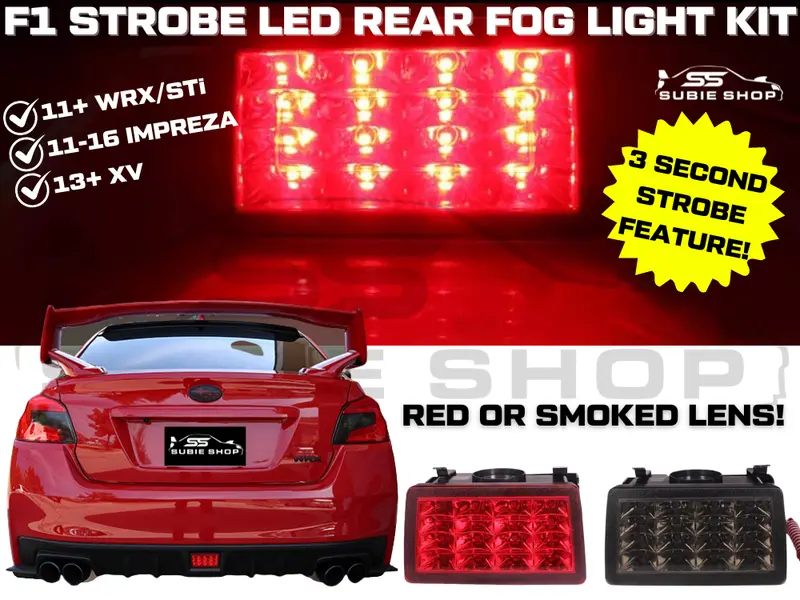 Jdm F1 Style Strobe Led Rear Fog Light Kit For 2011 Up Subaru Impreza Wrx Sti Xv 1