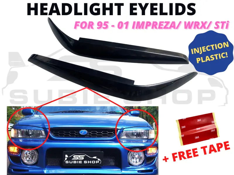 Jdm Headlight Eyebrow Eye Lids For 95 - 01 Subaru Impreza Wrx Sti Gc8 Plastic 1