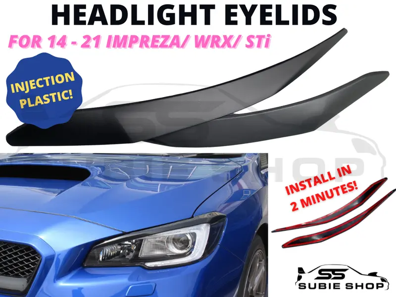 Jdm Headlight Eyebrow Eyelids For 14 - 21 Subaru Impreza Wrx Sti Plastic Eye Lid 1
