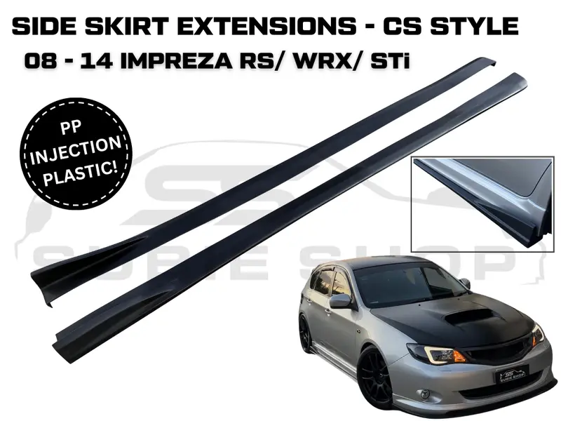 Jdm Pp Cs Side Skirt Extensions Splitters For 08 - 14 Subaru Impreza Rs Wrx Sti 1