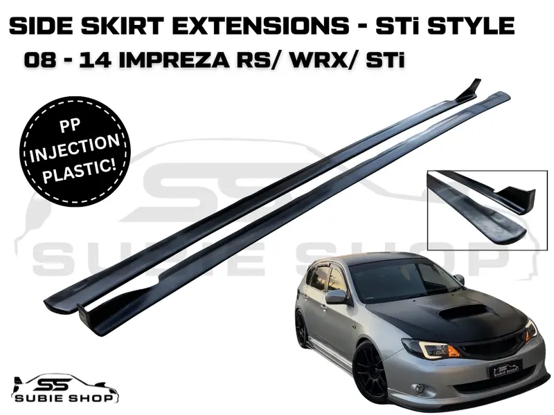 Jdm Pp Sti Side Skirt Extensions Splitters For 08 - 14 Subaru Impreza Rs Wrx Sti 1