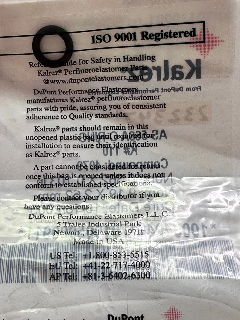Kalrez As-568A / As-568 Ffkm 4079 0-Ring For Yokogawa 232347 1