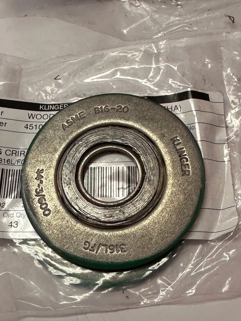 Klinger Swg Crir 316L/Fg 3/4"-3/600 Spiral Wound Gasket 1