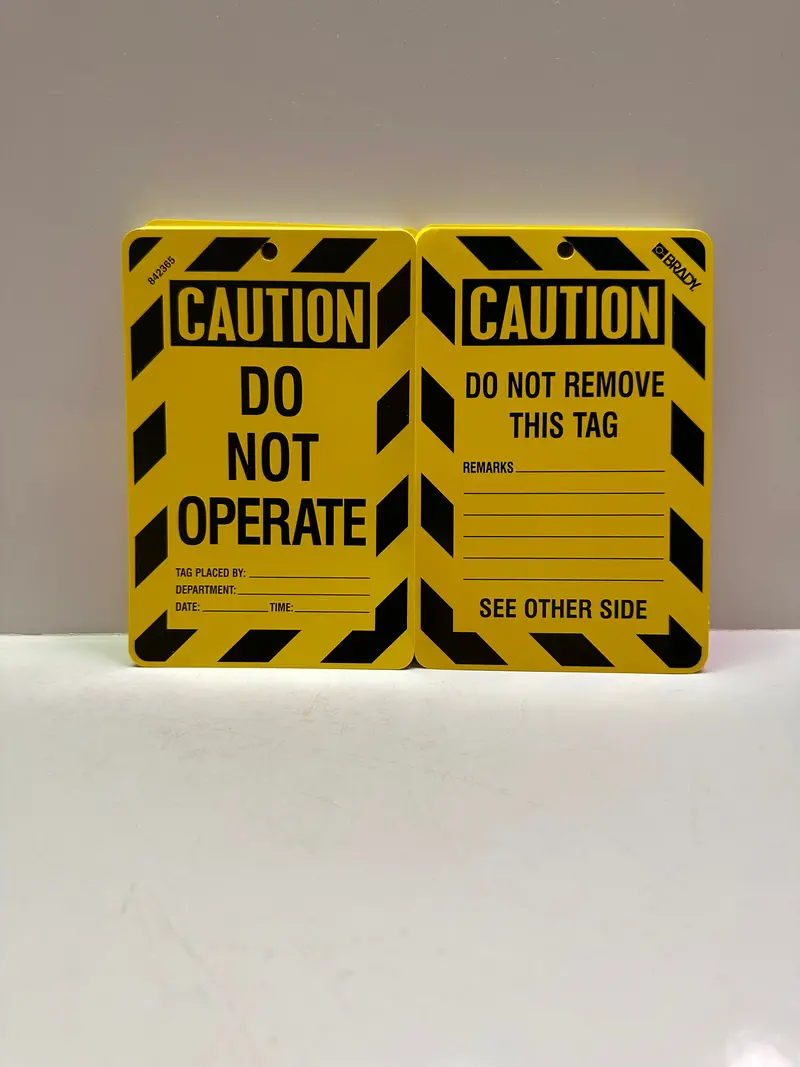 Large Economy Lock-Out Tags 842365 "Caution Do Not Operate" Yellow/Black 1