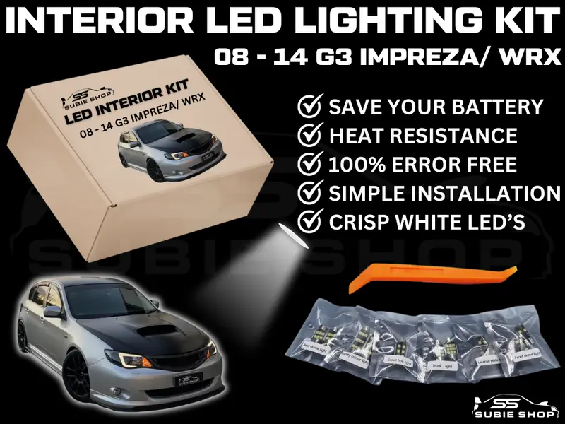 Led Interior White Light Bulb Lamp Kit For 08 - 14 Subaru Impreza Gh G3 Wrx/ Sti 1