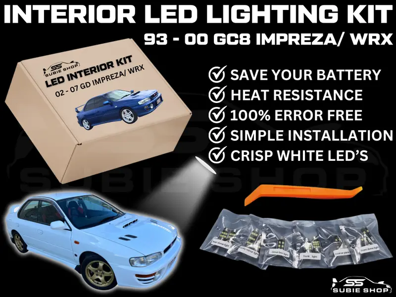 Led Interior White Light Bulb Lamp Kit For 98 - 00 Gc8 Subaru Impreza Rs Wrx Sti 1