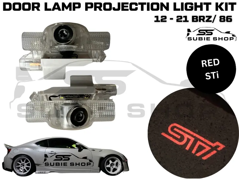 Led Logo Projection Door Lamp Courtesy Light Kit For 12 - 21 Subaru Brz Red Sti 1