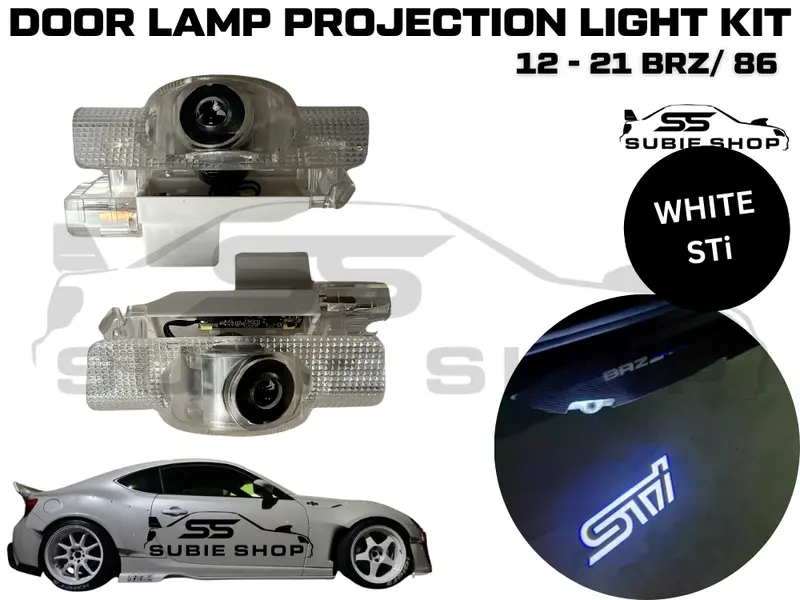 Led Logo Projection Door Lamp Courtesy Light Kit For 12- 21 Subaru Brz White Sti 1