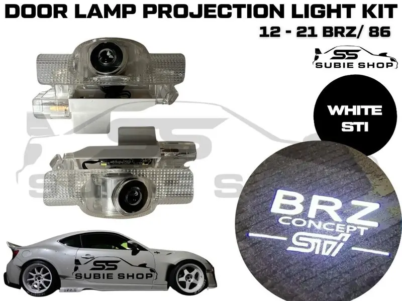 Led Logo Projection Door Lamp Courtesy Light Kit For 12- 21 Subaru Brz White Sti 1