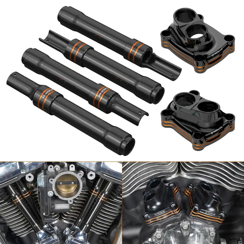M8 Engine Lifter Tappet + Pushrod Tube Covers For Harley Road King Electra Street Glide 1
