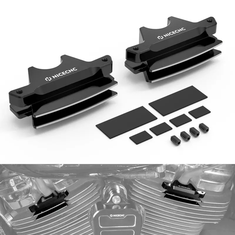M8 Finned Spark Plug Covers For Harley Softail Low Rider Fat Boy Street Bob Heritage 1