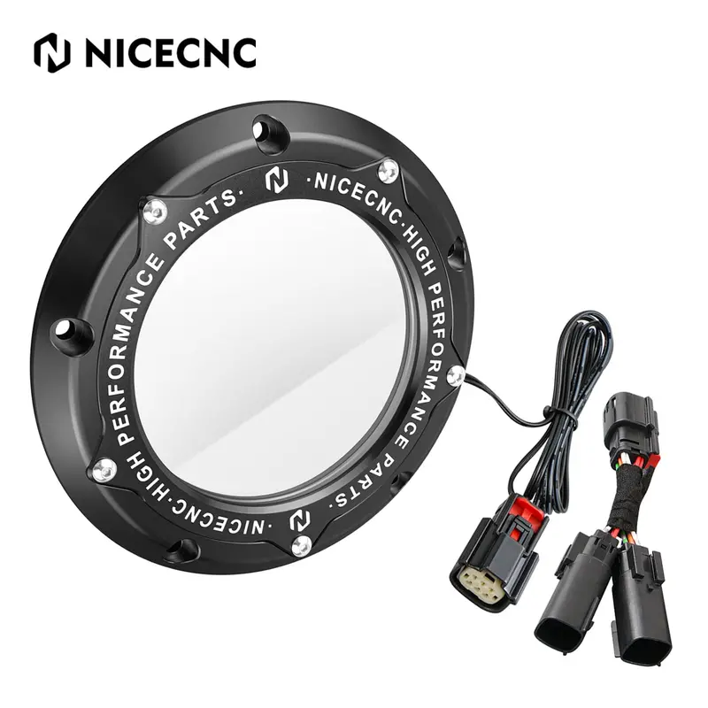 M8 Led Clear Derby Clutch Cover For Harley Road King Street Glide Ultra Limited Freewheeler 1