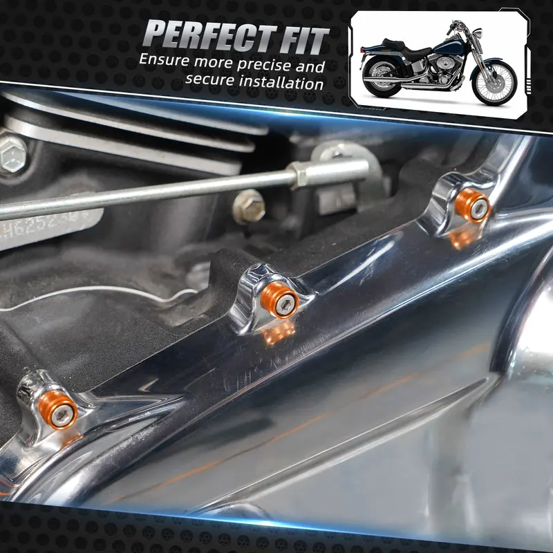 M8 Primary Cover Decorative Bolt Caps For Harley Dyna Low Rider Super Glide Street Bob 2