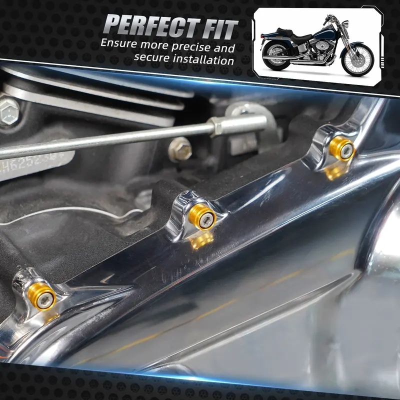 M8 Primary Cover Decorative Bolt Caps For Harley Softail Deluxe Slim Heritage Classic Fat Boy 3