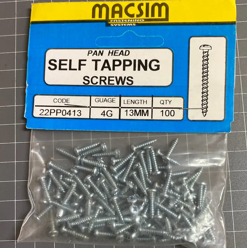 Macsim 13Mm Pan Head Self Tapping Screws 100Pk 1