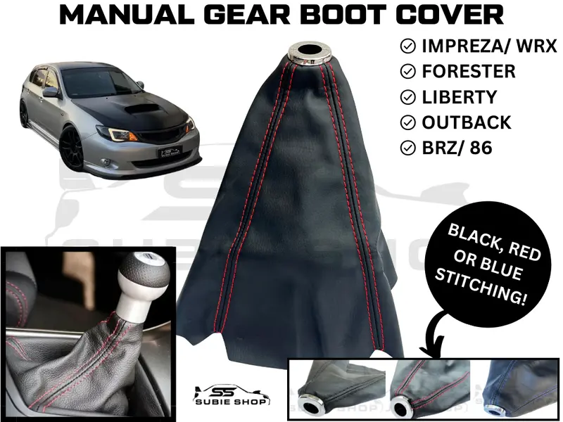 Manual Gear Boot Shift Knob Cover Trim For Subaru Impreza Wrx Forester Brz Xv + 1